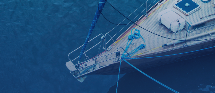 Bow of yacht docking