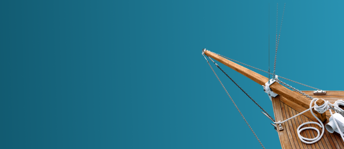 Wooden bow of a yacht